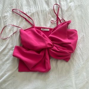 ZARA Bow top pink